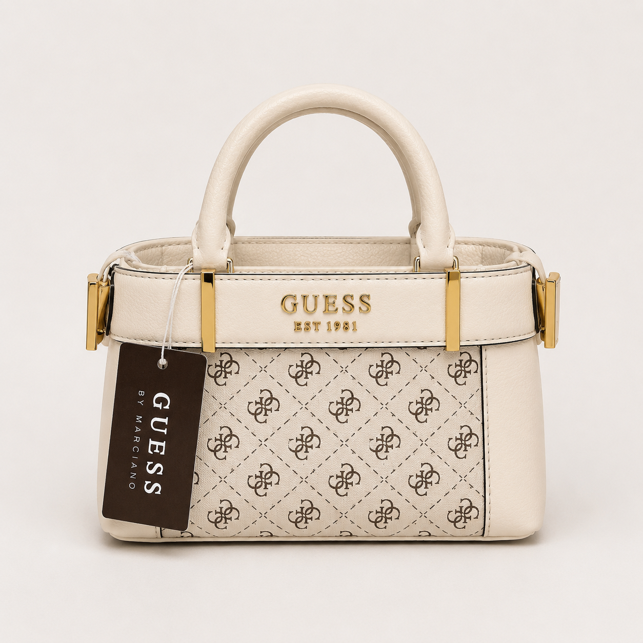Klassik Monoqram və Romb Naxışlı Mini Tote Qadın Çantası