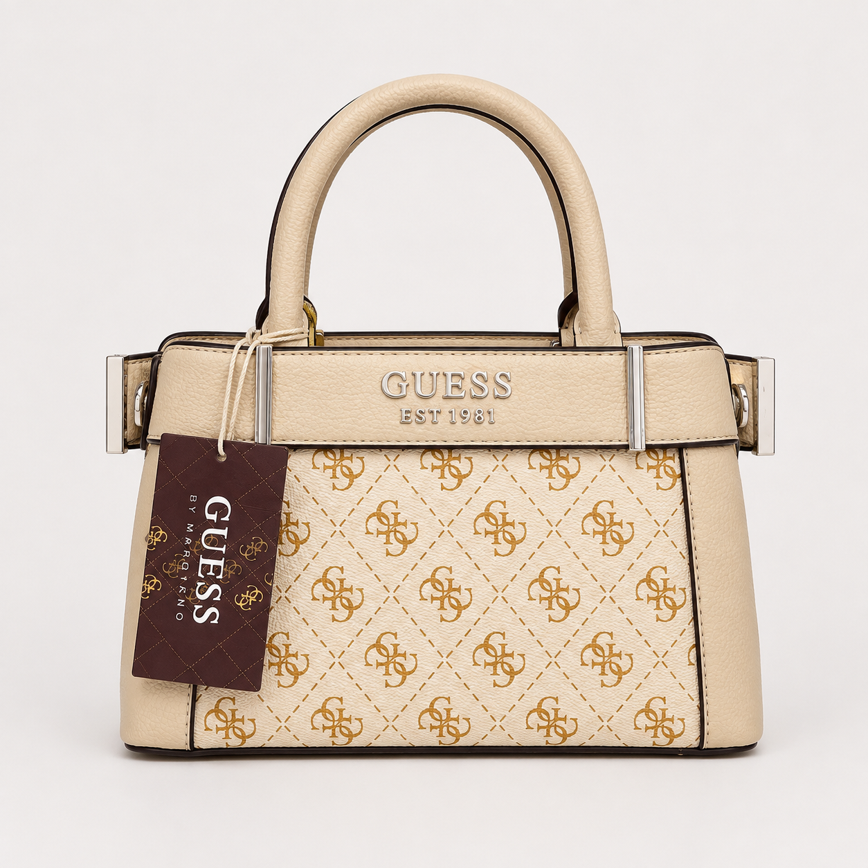 Klassik Monoqram və Romb Naxışlı Mini Tote Qadın Çantası